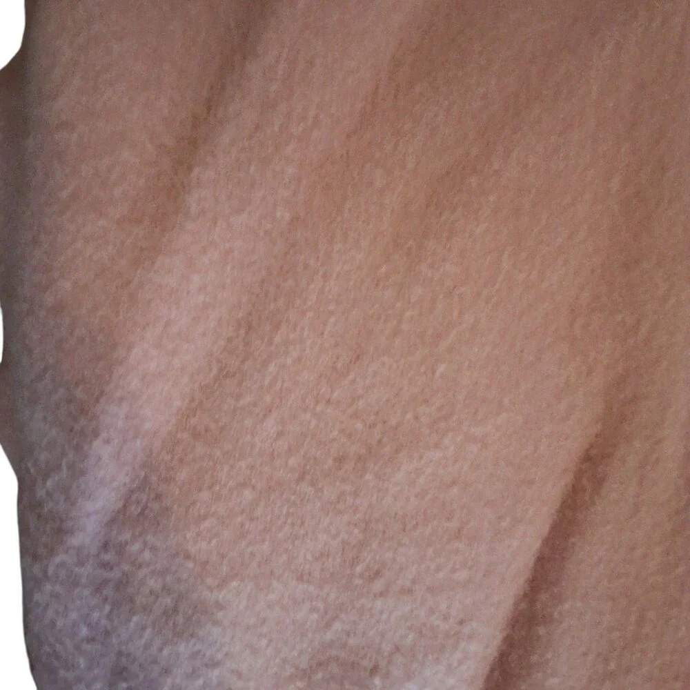Fieldcrest Touch of Class vintage blanket 89x90 fleece nylon binding USA pink